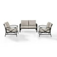 thumbnail image 3 of Outdoor Metal Patio Chair Set - 3 Piece Conversation Set - Armchairs & Side Table - Modern Design, 3 of 8
