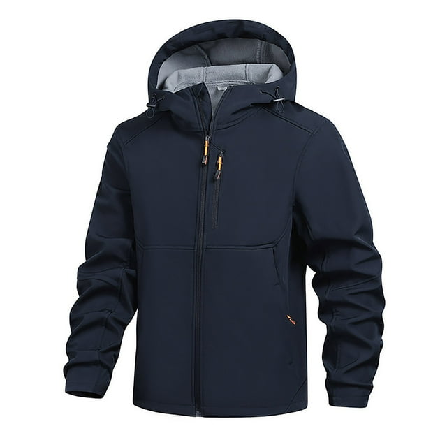 MIASHUI Veste Imperméable Coupe-Vent à Capuche Zippée Couleur Unie Décontractée Bleue,m