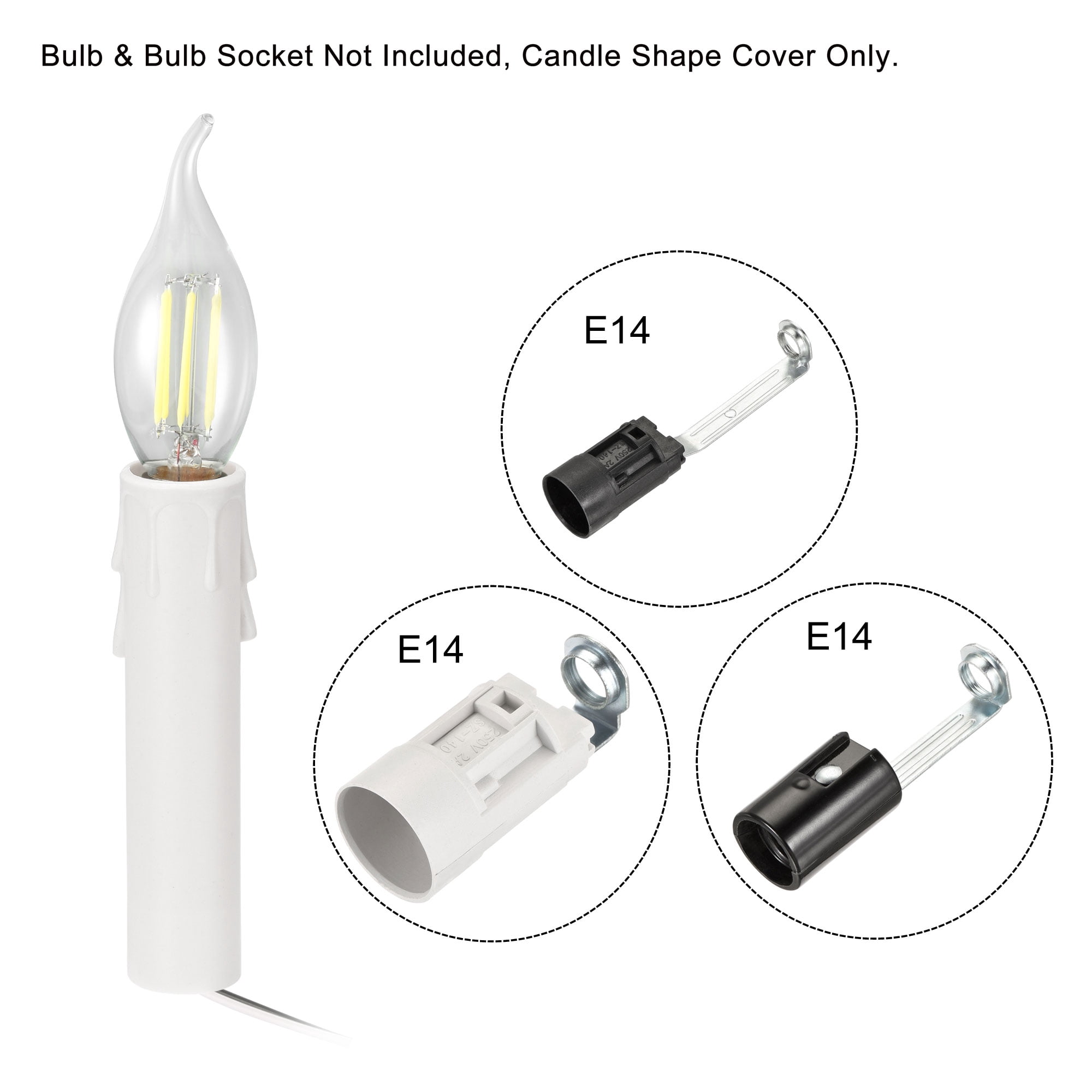 Unique Bargains Plastic Candle Socket Covers for Chandeliers 0.98" x 3.94"