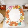 thumbnail image 5 of Homewish Kawaii Blossom Twin Sheet Sets,Cute Flower Floral Twin Fitted Sheet,Orange Yellow Flat Sheet For Girl Teens,Super Cozy Room Decor,3pcs, 5 of 7