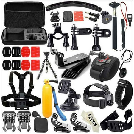 49-in-1 Accessories Kit for GoPro Hero5 Black Hero5 Session Hero 4 Hero Session Accessory Bundle Set for GoPro Hero3+ 3 2 1 SJ4000 Cam Xiaomi Skiing Cycle Hiking Outdoor Sport