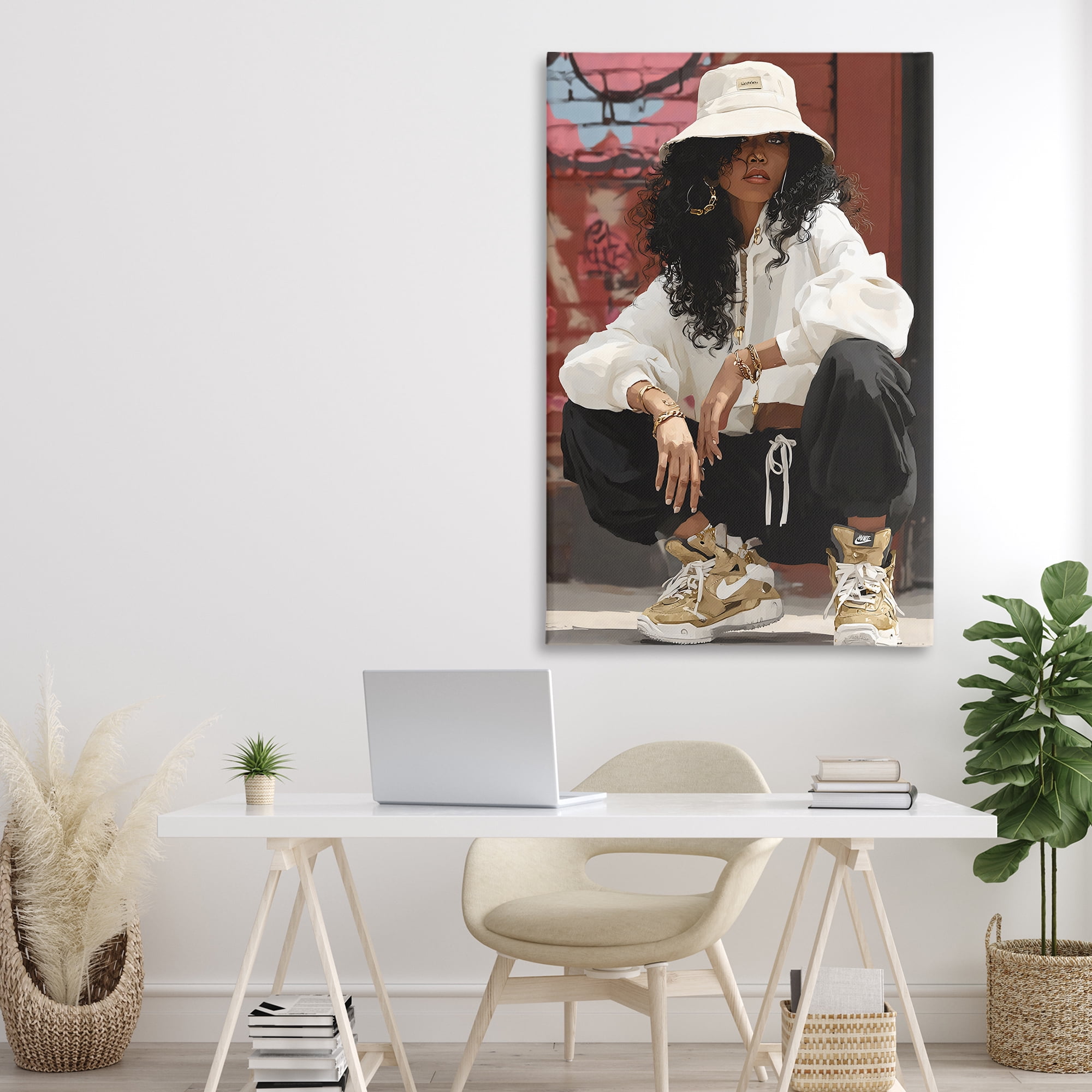Stupell Industries Urban Streetwear Bucket Hat Canvas Wall Art, design by Franklyn Gregory