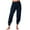 Navy, variant on Womens Pants Summer Palazzo Harem Casual Beach Pant Yoga Joggers Loose Solid Color High Waist Elastic Waisted Tapered Comfy with Pockets Pants Lightweight Trousers