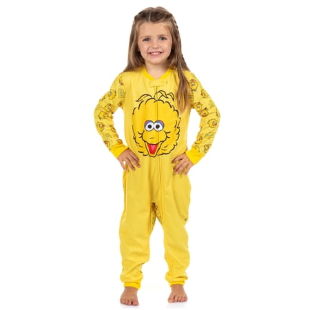 Sesame Street Big Bird Pajamas Toddler Fleece Footless Sleeper One Piece PJ
