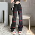 thumbnail image 5 of Ketyyh-chn99 Jeans Extensibles Femmes Pantalons de Détente pour Femmes Décontractés Amples Usés Pantalons de Détente Rouge,TG, 5 of 5
