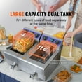 thumbnail image 4 of KFFKFF Industrial Dual Chamber Fryer, 3000W Electric Tabletop Frying Machine with Basket, 2 x 11.6Qt/11L Twin Stainless Steel Oil Fryer with Oil Filter System, Temperature & Time Management, 4 of 9