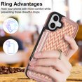 thumbnail image 3 of PU Leather Crossbody Wallet Case for iPhone 16 Plus, Detachable Magnetic Card Holder RFID Blocking Adjustable Strap Rotating Ring Stand Elegant & Stylish Protective Phone Cover, Rosegold, 3 of 10