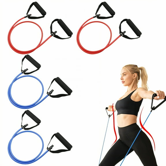 BESTSKY 4Pcs Resistance Bands,Workout Booty Workout Resistance Bands with Handles,Elastic Glute Activation Exercise Bands,Combination Style3,15/25Lb