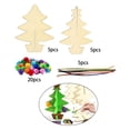 thumbnail image 3 of Christmas Tree Wood Slices Painting Set Unfinished DIY Paint Set for Party Favor 5pcs Set, 3 of 8