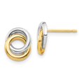 thumbnail image 1 of Quality Gold YE1881 14K Yellow & Rhodium Circles Post Earrings, 1 of 1