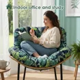 thumbnail image 6 of TOPCHANCES Egg Chair Cushion Only, Water-Resistant Outdoor Rocking Chair Cushion, Thick Papasan Seat Cushion with Ties for Patio, Porch, Balcony, Garden (Green Leaves), 6 of 8