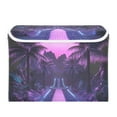 thumbnail image 7 of Yayeee Collapsible Cube Storage Bin with Lid Fabric Closet Decorative Basket with Handles, Pink Road, 7 of 7