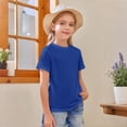 thumbnail image 2 of Lumtrix Girls Short Sleeve T-Shirts Oversize Top Shirt For Tween Girl Trendy Clothes Basic Tee Size 5-14 Years Blue 120, 2 of 5