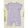 thumbnail image 4 of Bslissey Baby Girls Boys Jumpsuit Shorts Infant Short Sleeve Crew Neck Plaid One Piece Rompers 3M 6M 9M 12M 18M Newborn Casual Summer Playsuit, 4 of 9