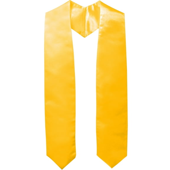 GraduationMall Unisex Adult Plain Graduation Stole 60" Gold