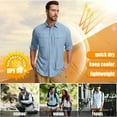 thumbnail image 4 of liyiyiyia Mens Long Sleeve Button up Shirt for Travel Casual Work Tops Fishing Safari Convertible Shirts, 4 of 9