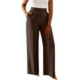 thumbnail image 2 of Delayuji Women's Straight Leg Pants High Waisted Flattering Wide Leg Pants Casual Suit Long Pants Business Pants, 2 of 6