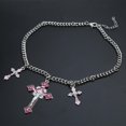 thumbnail image 6 of Osdhezcn Religious Necklace Pink Cross Pendant Choker Chain for Christian Birthday Cross Pendant Necklace Y2K Clavicle Chain, 6 of 13