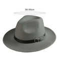 thumbnail image 5 of Harmtty Vintage Gentleman Hat English Style Jazz Hat with Adjustable Belt Decor Short Brim Dome Design Headwear for Daily Party Performance, 5 of 8