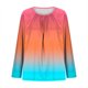 thumbnail image 5 of Mujeres Manga Larga Tops Casual de Moda Impresión Cuello Redondo Plegado Más Tamaño Primavera Superior, 5 of 6