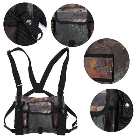 Universal Hands Free Radio Harness Chest Rig Pocket Pack Holster Vest for Two Way Radio,Radio Chest Harness, Radio (Best Ar15 Chest Rig)