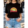 thumbnail image 1 of Camiseta Para Mujer De Verano Cuello RedondoMama Mom Floral Pattern Vintage Sunset Love Flowers Heart Print Women'S T-Shirt Casual Short Sleeve Camisetas de verano para mujer, manga corta, cuello re, 1 of 6