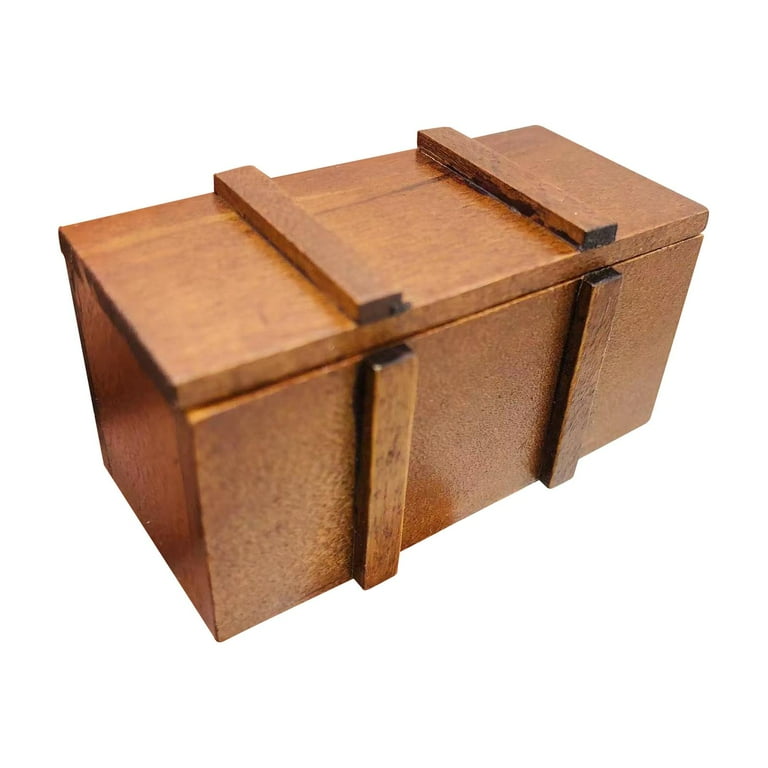 1 12 Dollhouse Vintage Wood Treasure Chest Miniature Professional Accessory 5.8x3.1x2.2cm
