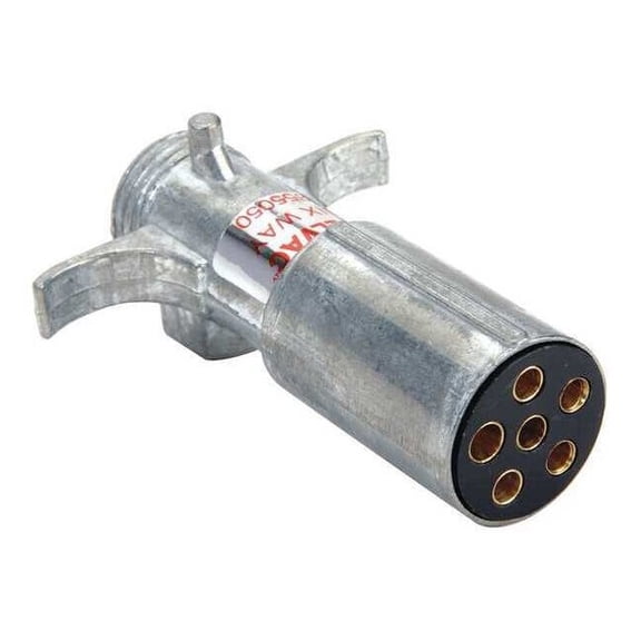 Velvac Trailer Connector Plug,6-Way,Brass 055050