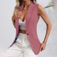 thumbnail image 4 of DHFJKG Women's Suit Vest Top Dressy Casual Button Up Wasitcoat Fromal Sleeveless Blazer For Work Office Trendy Tops, 4 of 9