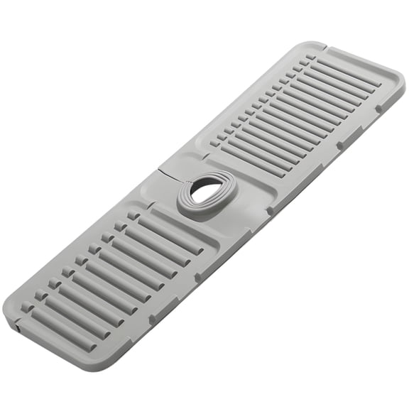 Sink Mat with Drainage Slope, Silicone Counter Water Diverter Pad, Kitchen Splash Guard with Raised Edge, Dish Drying Mat with Sloped Design, Sink Organizer