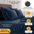 thumbnail image 5 of Lux Decor Collection King Bed Sheets - 16 Inch Deep Pocket 6 Piece Microfiber Bedding Sheets & Pillowcase Sets - Navy Blue, 5 of 11