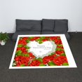 thumbnail image 2 of Manta Súper Difusa De San Valentín Manta De Tiro De Sofá Floral Cálido Para Campamento Rosa y corazón BLESIY Manta de vellón de San Valentín, 2 of 8