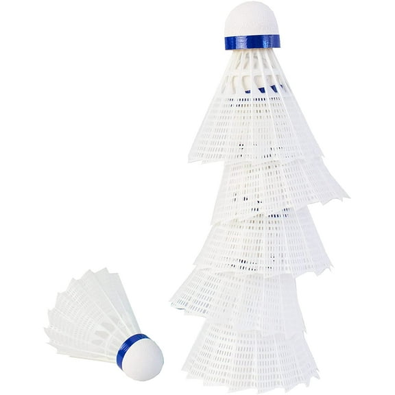 Cannon Sports White Badminton Shuttlecocks - 6 Pack - Birdies with Nylon Feathers & Cork Base, Medium Speed