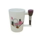thumbnail image 1 of Naiovety Taza de cerámica, herramientas para niñas, Kit de belleza, mango pintado, té, café, negocios, hogar, vasos, taza de leche, juegos Juegos de servir café y té Mango de bolígrafo rubor 301-400ml, 1 of 6
