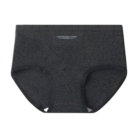 3 Packs Women s Underwear Extended Crotch Glutinous Mid To High Waisted Belly Tucking Briefs Panties for Women M Dark Gray