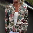 thumbnail image 2 of WTOBBY Women's Fashion Printed Long Sleeve Knitted Cardigan Button Down Jacket, Christmas Pattern Warm and Soft Outerwear for Casual and Party Wear,Dark Green L, 2 of 7