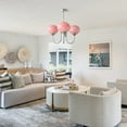 thumbnail image 2 of LittleGlovo Light Fixture with Pink Smooth Glass Shade French Home Decor Glass Hanging Lamp, 2 of 24