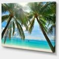 thumbnail image 2 of Designart 'Palm Hanging over Sandy White Beach ' Seashore Photo Canvas Art Print, 2 of 3