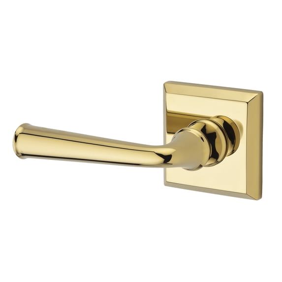 Baldwin Reserve HDFEDLTSR003 Half Dummy Handleset Left Hand Federal Lever and Traditional Square Rose Lifetime Brass Finish
