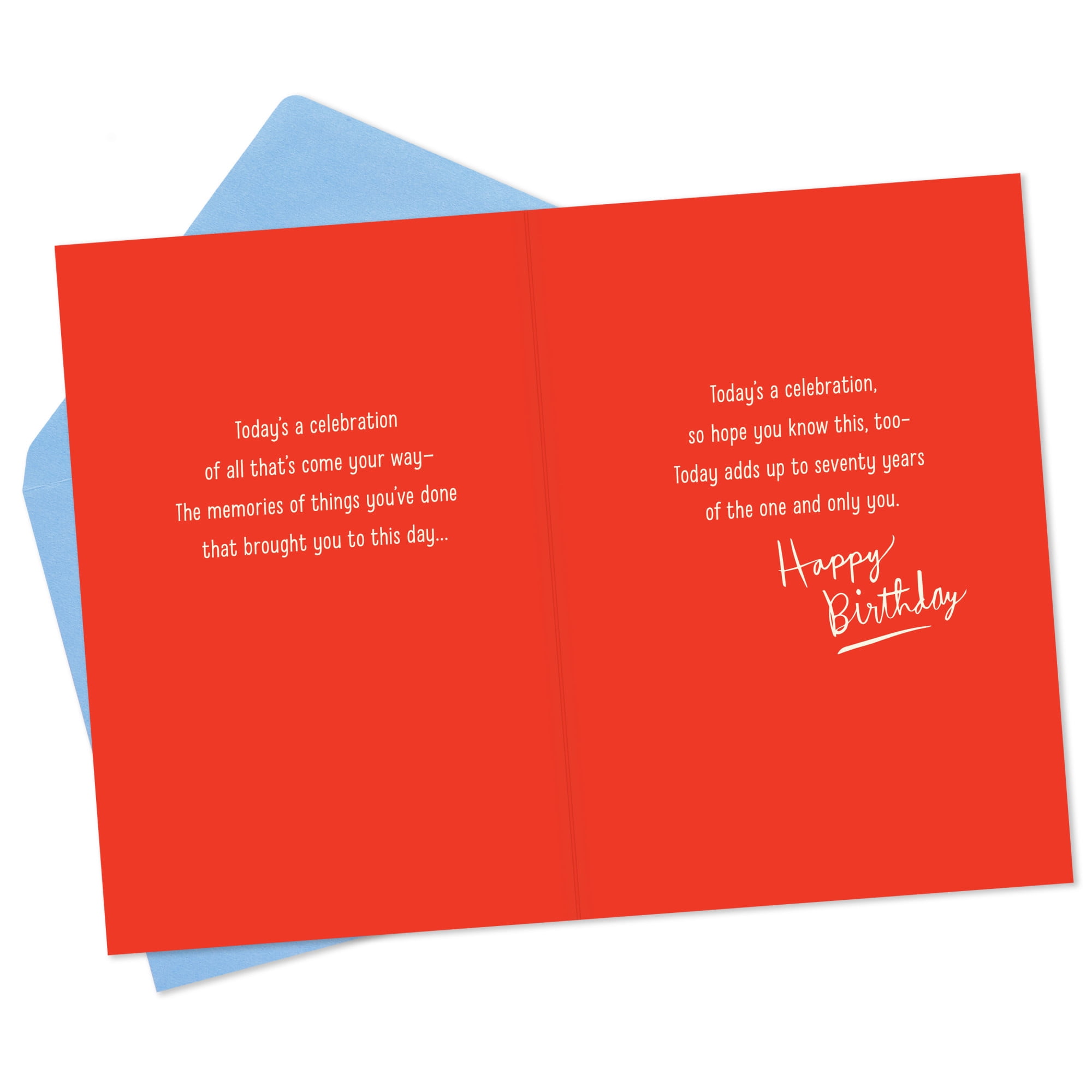 Hallmark 70th Birthday Card (Today Adds Up to One and Only You)