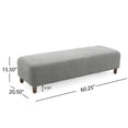 thumbnail image 3 of GDF Studio Elegant Upholstered Ottoman with Foam Cushion, Grey, 3 of 8