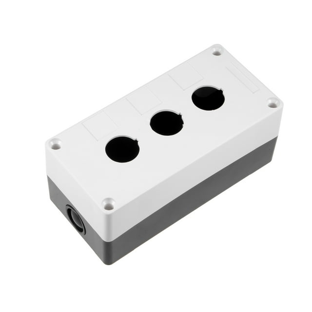 Caja de control de interruptor de botón de presión 22mm 3 agujeros para botones negro y blanco