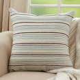 thumbnail image 2 of Fennco Styles Woven Stripe Cotton Decorative Throw Pillow Cover 22" W x 22" L - Blue Cushion Case for Home, Couch, Bedroom, Living Room and Office Décor, 2 of 2