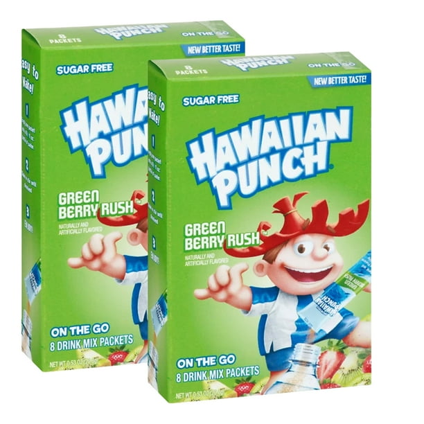 Hawaiian Punch Singles To Go Powder Drink Mix Zero Sugar, LowCalorie Green Berry Rush Fruity