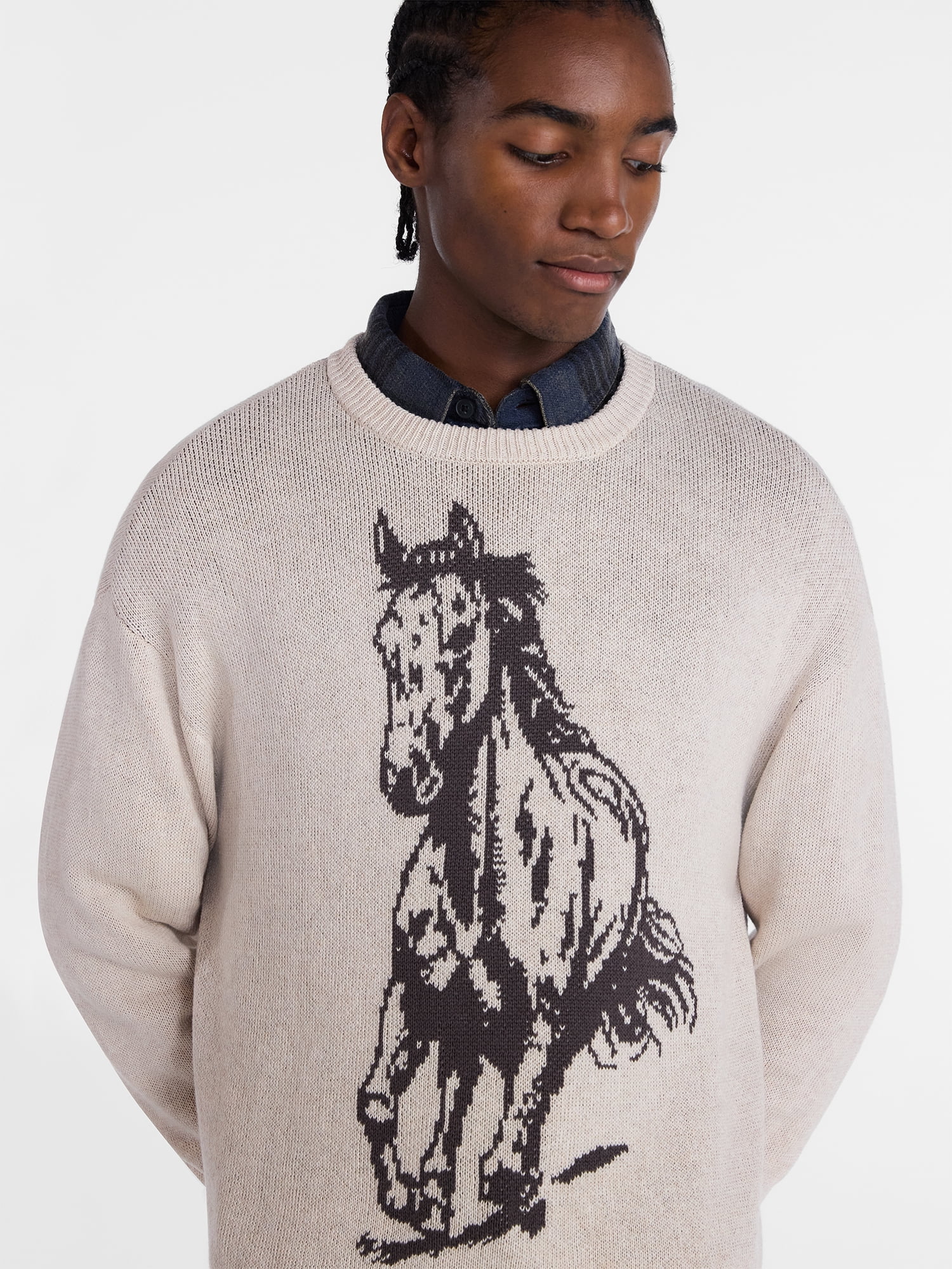 No Boundaries Western Graphic Oversized Fit Sweater, Men's Sizes XS-5XB
