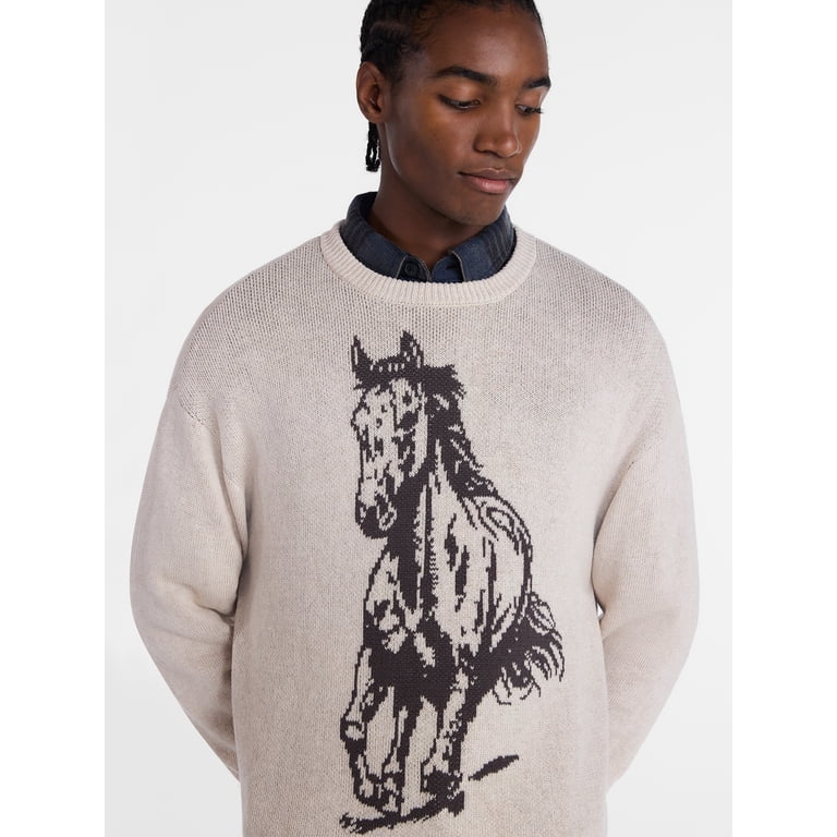 No Boundaries Men's Western Graphic Pullover Sweater photo 4
