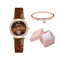 thumbnail image 1 of Nuevo reloj de pulsera de cuarzo con correa de moda para mujer, ideal para el tiempo libre, con caja de regalo., 1 of 3