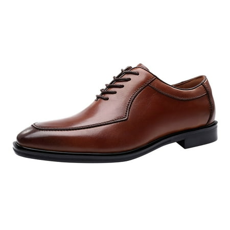 

HSMQHJWE Men Casual Dress Shoes Men Leather Shoes Size 9 Classic Style Men Lace Up Vintage Leather Shoes Business Casual Pointed Toe Leather Shoes Leather Formal Shoes Men