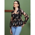 thumbnail image 2 of Globus Women Floral Print V-Neck Work Peplum Top, 2 of 5