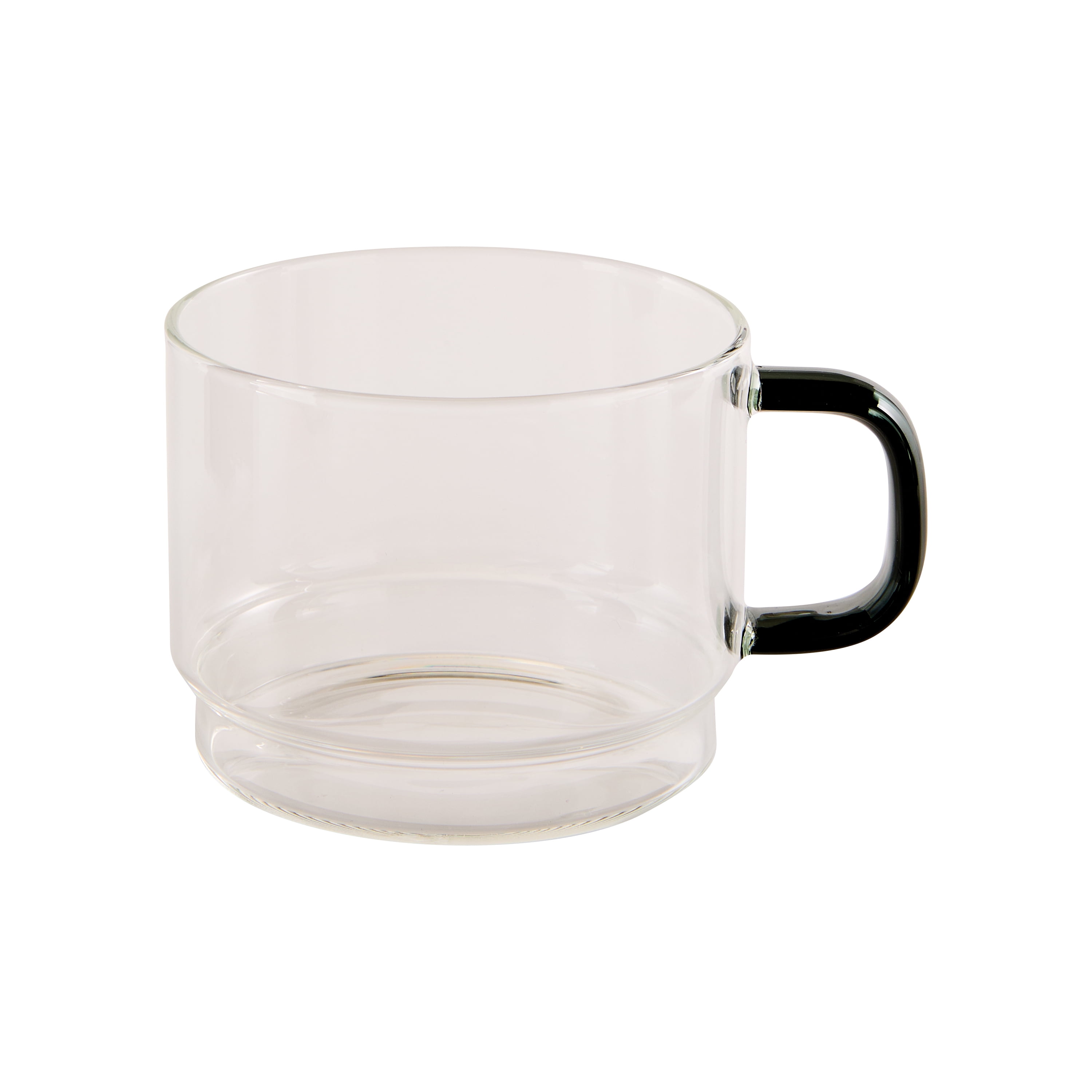 HomeTrends 4 pc stackable Glass mugs with silver metal stand